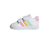 adidas Grand Court Lifestyle Hook And Loop Shoes, Sneaker Niños, Ftwr White Pulse Mint Beam Pink, 25 EU