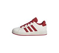 adidas Grand Court Lifestyle Tennis Lace-Up Shoes, Zapatillas de Tenis Unisex niños, Blanco Roto Collegiate Red Core Black, 2.5 UK Child