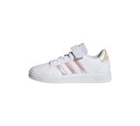 adidas Grand Lifestyle Court Elastic Lace and Top Strap Shoes, Zapatillas de Tenis, Cloud White/Iridescent/Cloud White, 34 EU