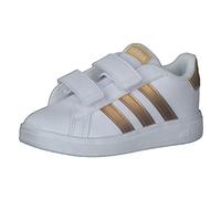 Adidas Grand Sustainable Lifestyle Court Hook-and-Loop Shoes, Zapatillas de Tenis Unisex bebé, Footwear White/Footwear White/MAGOLD, 26 EU