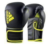 adidas Guantes de Boxeo Hybrid 80 - adecuados para Boxeo, Kickboxing, MMA, Fitness y Entrenamiento - para niños, Hombres o Mujeres - Negro/Amarillo - 12 oz