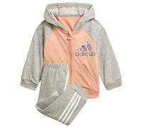 Adidas H28831 I BOS Logo FZ J Baby Set Unisex-Baby Top:Ambient Blush Bottom:Medium Grey Heather/White 912M
