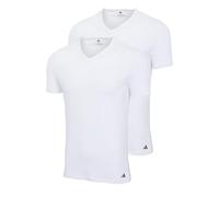 adidas Herren Unterwäsche V Neck Shirt (2pk) -Active Flex Cotton Camiseta, White_4am017, XL Hombres