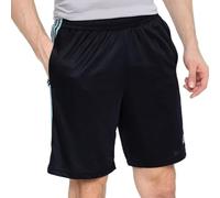 adidas Hombre 3-Stripes AEROREADY Knit Shorts, Black/Wonder Blue, L
