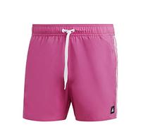 adidas Hombre 3-Stripes CLX Very-Short-Length Swim Shorts, Lucid Fuchsia/White, L
