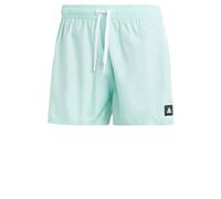adidas Hombre 3-Stripes CLX Very-Short-Length Swim Shorts, Semi Flash Aqua/White, S