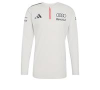 adidas Hombre Audi Revolut Formula One Team 2026 Engineers & Marketing Long Sleeve Polo Shirt, Chalk Pearl/Iron Met., L