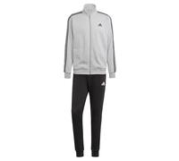 adidas Hombre Basic 3-Stripes Fleece Track Suit, Medium Grey Heather/Black, M