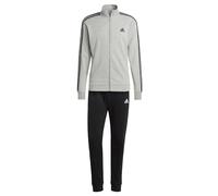 adidas Hombre Basic 3-Stripes French Terry Track Suit, Medium Grey Heather / Black, S