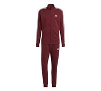 adidas Hombre Basic 3-Stripes French Terry Track Suit, Shadow Red, XS