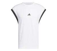 adidas Hombre Basketball All World Sleeveless Tank Shirt, White/Black, XL Tall