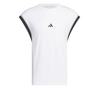 adidas Hombre Basketball All World Sleeveless Tank, White/Black, XL