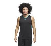 adidas Hombre Basketball Legends Tank, Black/Pure Teal, M