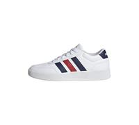 adidas Hombre BREAKNET 3.0 Shoes, FTWR White/Dark Blue/Better Scarlet, 44 EU