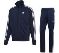 Adidas Hombre Chándal Firebird Negro Top Y Fondos Set Chaqueta con Cremallera