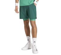 adidas Hombre Club Tennis Climacool 2In1 Shorts, Collegiate Green/Semi Court Green, XXL