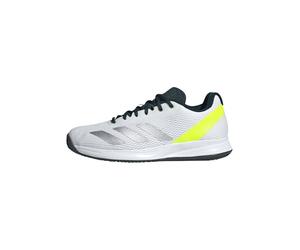 adidas Hombre Courtflash Speed 2 Mens Tennis Shoes, Cloud White/Silver Metallic/Lucid Lemon, 43 1/3 EU
