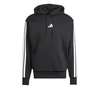 adidas Hombre Essential Three Stripes Fleece Hoodie, Black/White, XL