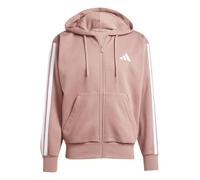 adidas Hombre Essential Three Stripes Fleece Zipper Hoodie, Warm Clay/White, L