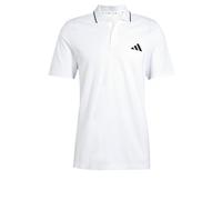 adidas Hombre Essential Three Stripes Pique Polo Shirt, White/Black, M