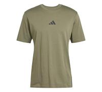 Adidas Uomo Essential Three Stripes Single Jersey tee, Olive strata/Black, XL