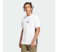 adidas Hombre Essential Three Stripes Single Jersey Shirt, White/Black, M