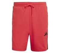 adidas Hombre Essential Three Stripes Single Jersey Short 7IN, Pure Ruby/Black, S