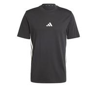 adidas Hombre Essential Three Stripes Single Jersey tee, Black/White, XS