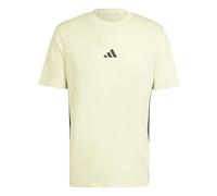 adidas Hombre Essential Three Stripes Single Jersey tee, Powder Yellow/Black, S