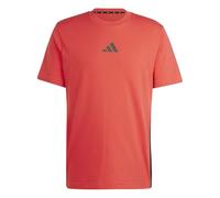 adidas Uomo Essential Three Stripes Single Jersey tee, Pure Ruby/Black, XXL