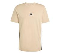 adidas Hombre Essential Three Stripes Single Jersey tee, Warm Sandstone/Black, L