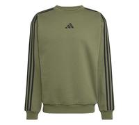 adidas Hombre Essentials 3-Stripes Fleece Sweatshirt, Olive Four/Black, S