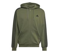 adidas Hombre Essentials 3-Stripes French Terry Full-Zip Hoodie Sweatshirt, Olive Four/Black, XL