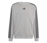 adidas Hombre Essentials 3-Stripes French Terry Sweatshirt, Medium Grey Heather/White, 4XL