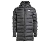 adidas Hombre Essentials 3-Stripes Light Down Hooded Parka, Black, M