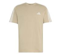 adidas Hombre Essentials 3-Stripes Single Jersey Left Chest Nded Shirt, Khaki Three/White, XL