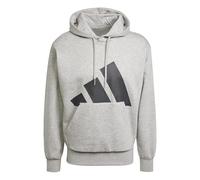 adidas Hombre Essentials Big Logo Fleece Hoodie, Medium Grey Heather/Black, M