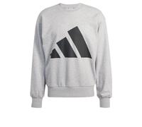 adidas Hombre Essentials Big Logo French Terry Sweatshirt, Medium Grey Heather/Black, S