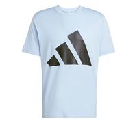 adidas Hombre Essentials Big Logo Single Jersey tee, Glow Blue/Black, M