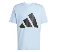 adidas Hombre Essentials Big Logo Single Jersey tee, Glow Blue/Black, L