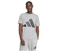 adidas Hombre Essentials Big Logo Single Jersey tee, Medium Grey Heather/Black, L