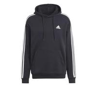 adidas Hombre Essentials Fleece 3-Stripes Hoodie, Black / White, M