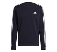 adidas Hombre Essentials Fleece 3-Stripes Sweatshirt, Legend Ink/White, M
