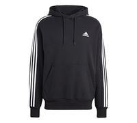 adidas Hombre Essentials French Terry 3-Stripes Hoodie, Black/White, S