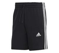 adidas Hombre Essentials French Terry 3-Stripes Shorts, Black, M