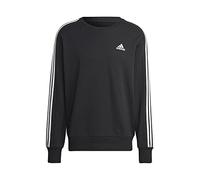 adidas Hombre Essentials French Terry 3-Stripes Sweatshirt, Black, S