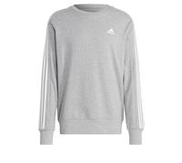 adidas Hombre Essentials French Terry 3-Stripes Sweatshirt, Medium Grey Heather, L