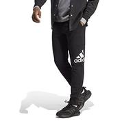 adidas Hombre Essentials French Terry Tapered Cuff Logo Pants, Black, XS