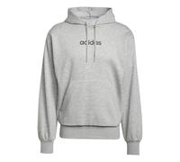 adidas Hombre Essentials Linear Fleece Hoodie, Medium Grey Heather/Black, L