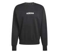 adidas Hombre Essentials Linear Fleece Sweatshirt, Black/White, S